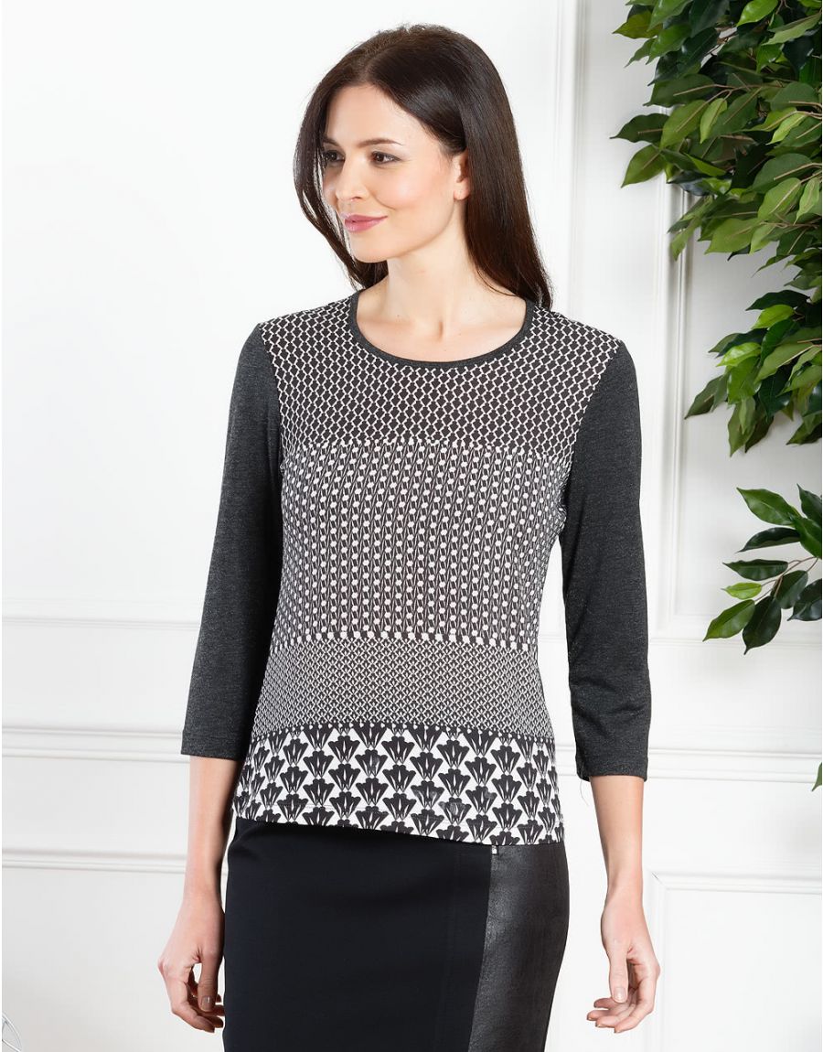 Top imprimé noir blanc