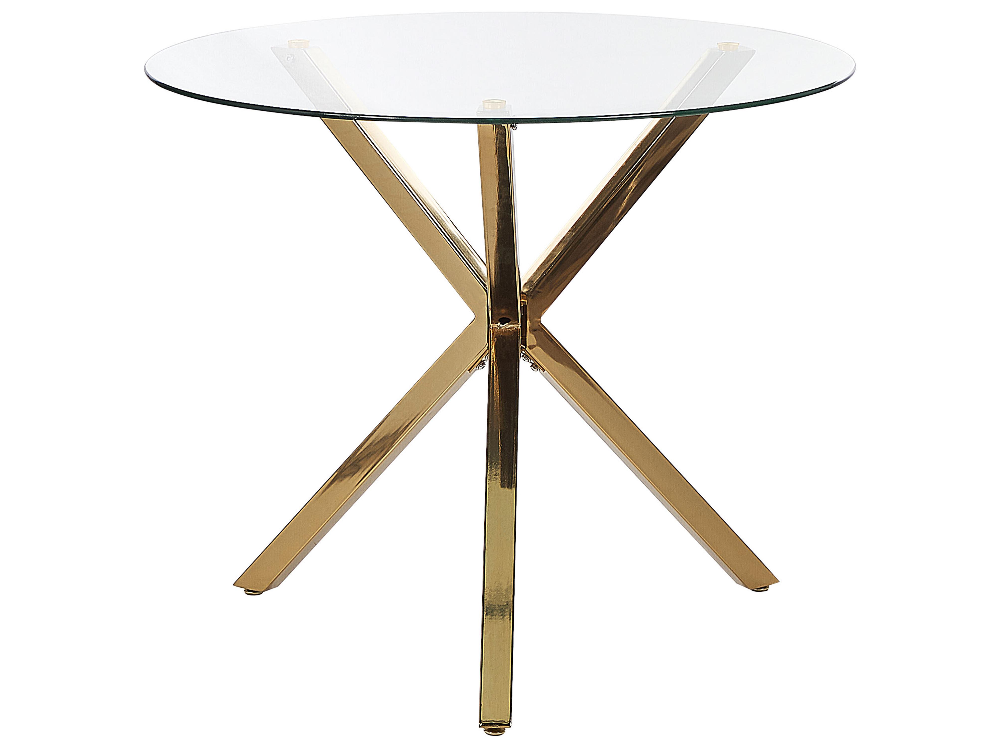 Eettafel SAVONI Goud 90 cm Veiligheidsglas 90 cm