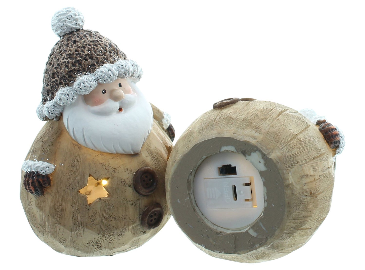FRANK FLECHTWAREN | LED-figuur Wintervrienden, set van 2, 8 x 8 x 12 cm, POLYRESINE, PLASTIC