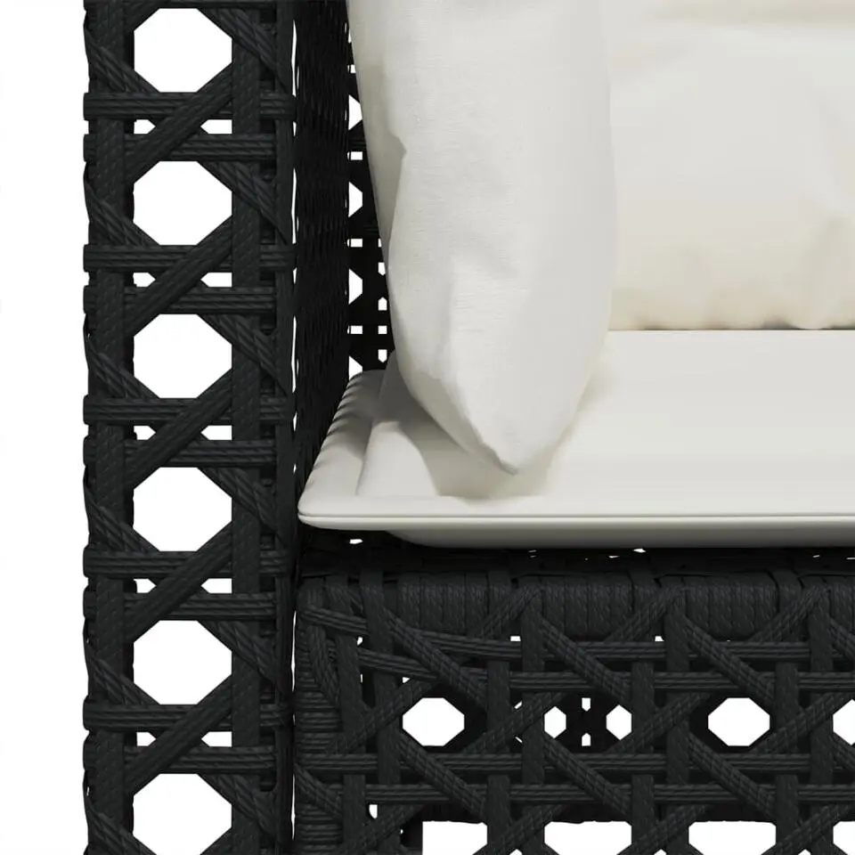 vidaXL - Tuinbank - Zwart - Poly rattan - 3 stuks