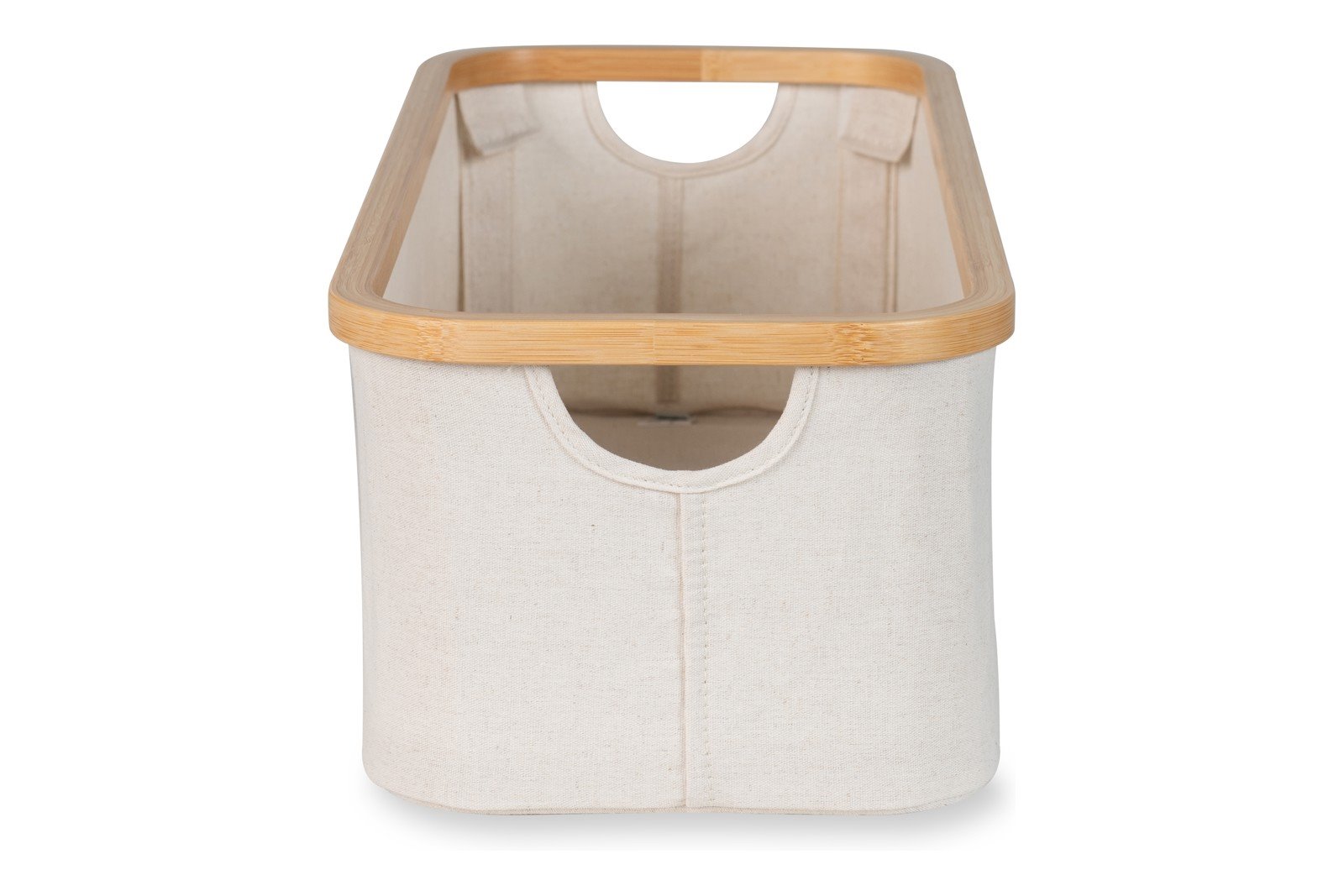 Kurv Multifunksjonell kurv i beige tekstil. Ramme i naturtro finish. 47x25x22 cm.