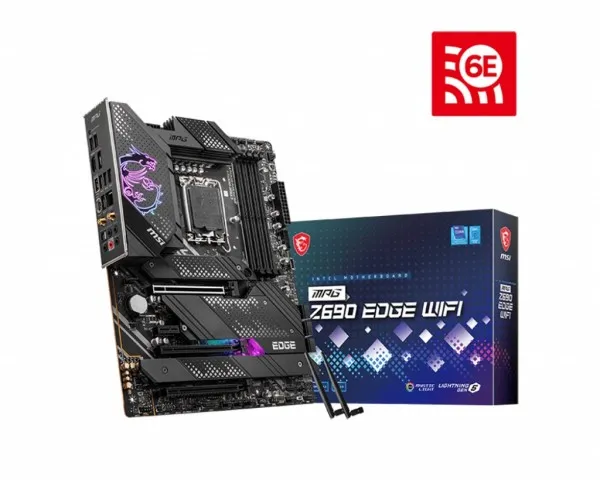 [OUTLET] - MSI MPG Z690 EDGE WIFI - Bundkort - ATX - LGA1700 sokkel - Z690 Chipset - USB-C Gen2, USB 3.2 Gen 1, USB 3.2 Gen 2, USB-C Gen 2x2 - 2.5 Gigabit LAN, Wi-Fi 6, Bluetooth - onboard grafik (CPU påkrævet) - HD Audio (8-kanaler)