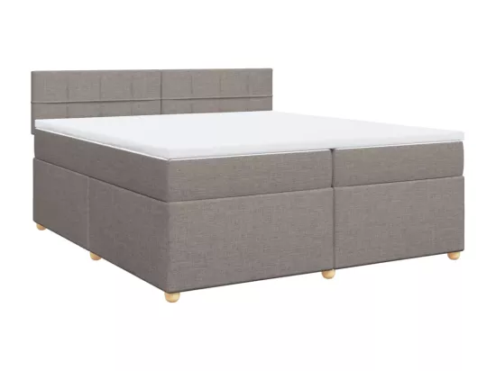 Sommier tapissier avec matelas Taupe 200x200 cm Tissu