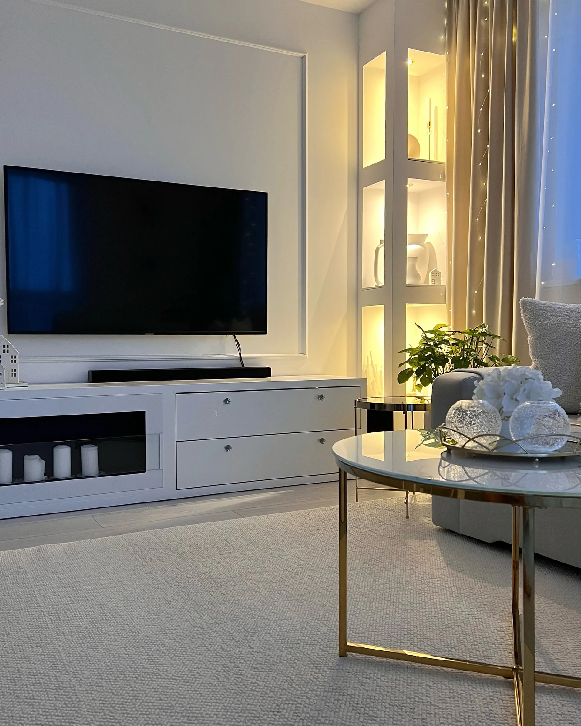 Salontafel QUINCY Veiligheidsglas Marmer/goud