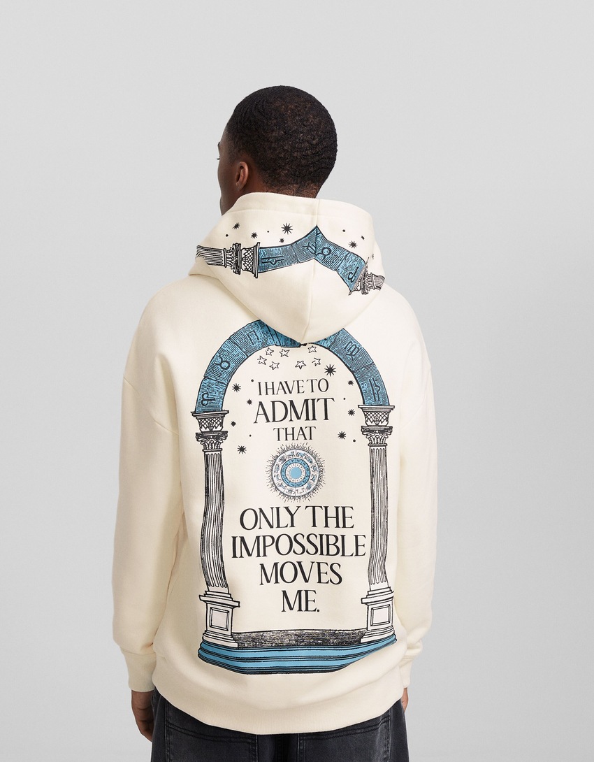 Moletom com capuz estampado