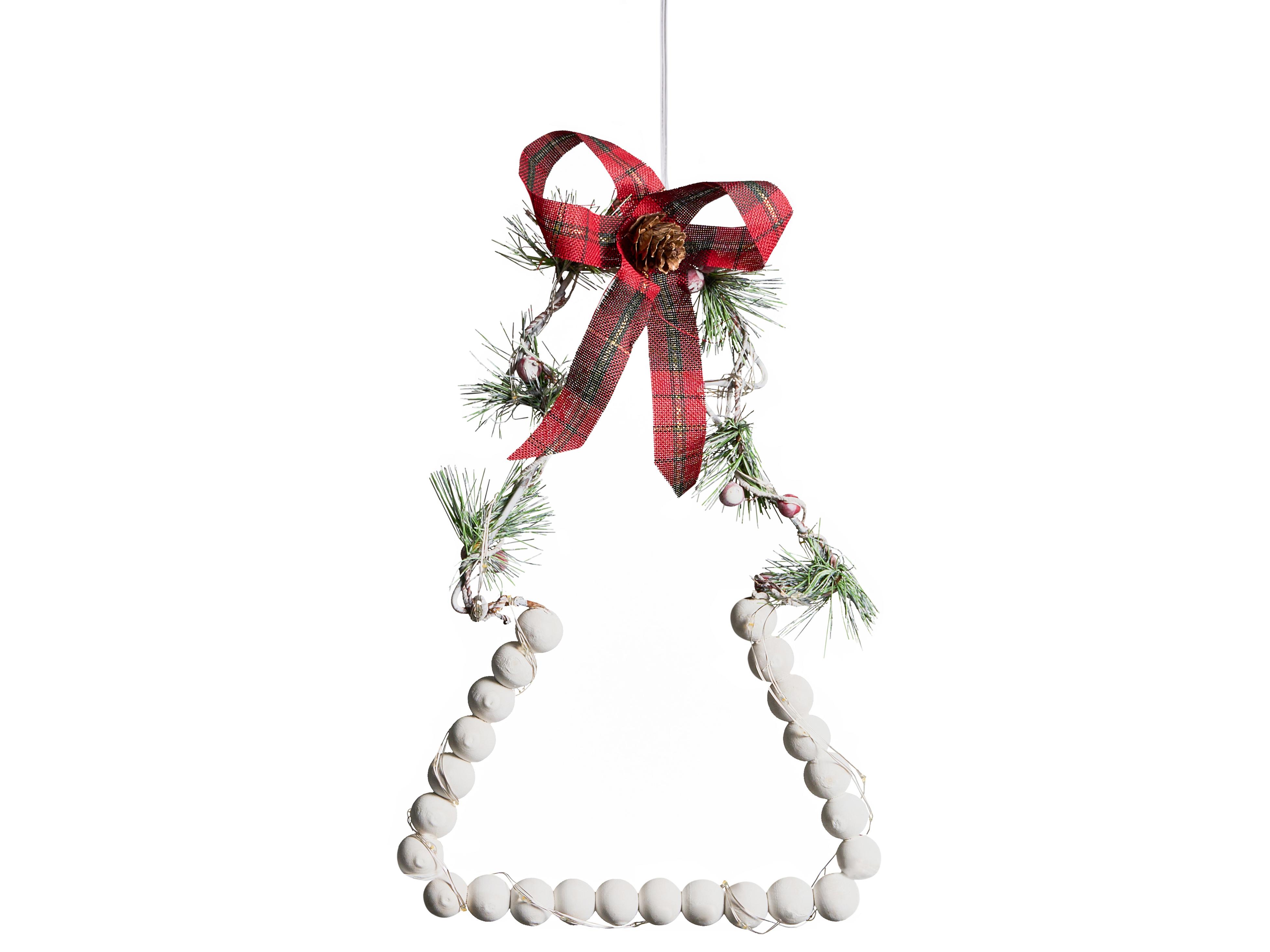 Set van 3 kerstdecoraties LED KYVESI Kerstboom 20/25/30 cm Wit
