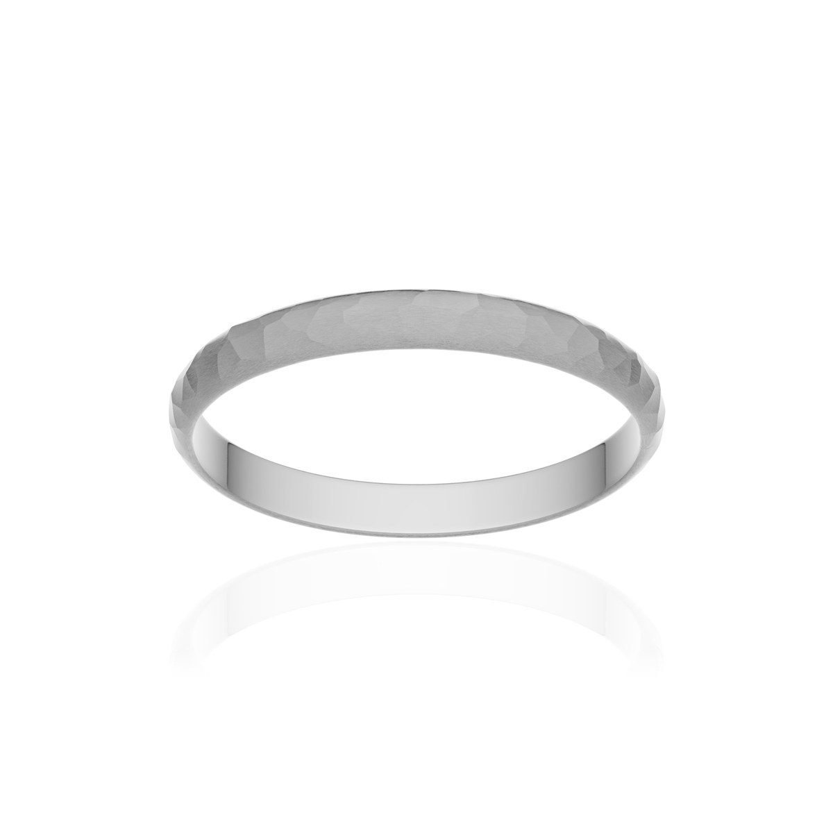 Alliance or 375 blanc martelé ruban 2,5mm