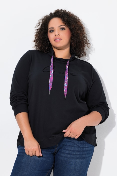 Sweatshirt, Stehkragen, Saum-Zipper, Langarm