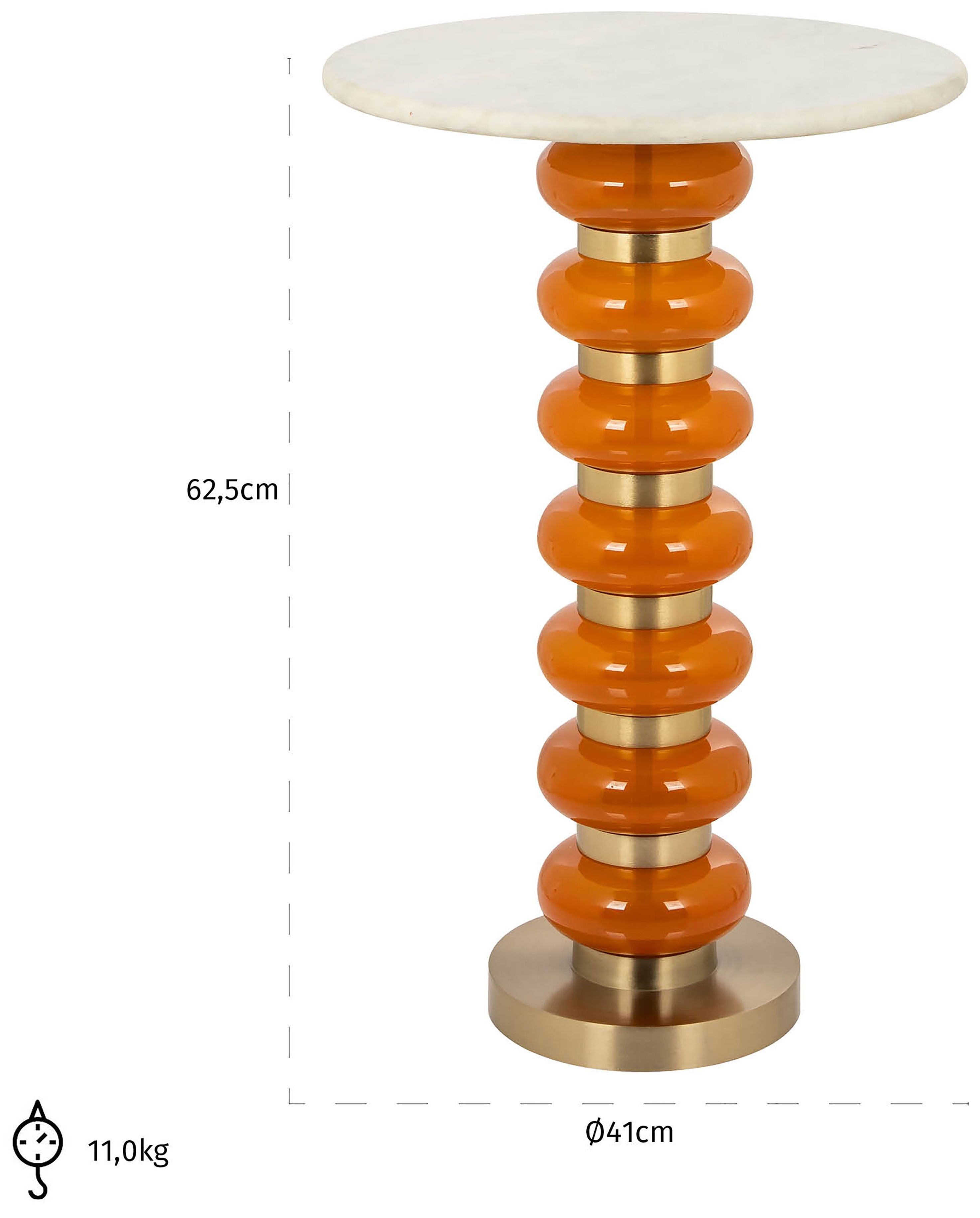 Bijzettafel 212580 Oranje Barbara ⌀41  x H62.5 cm