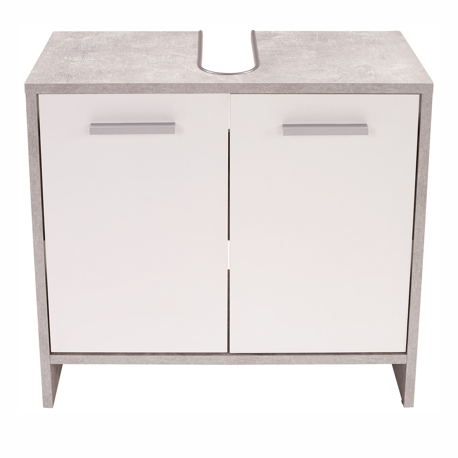 Waschbeckenunterschrank - weiß-Betonoptik - 60 cm breit