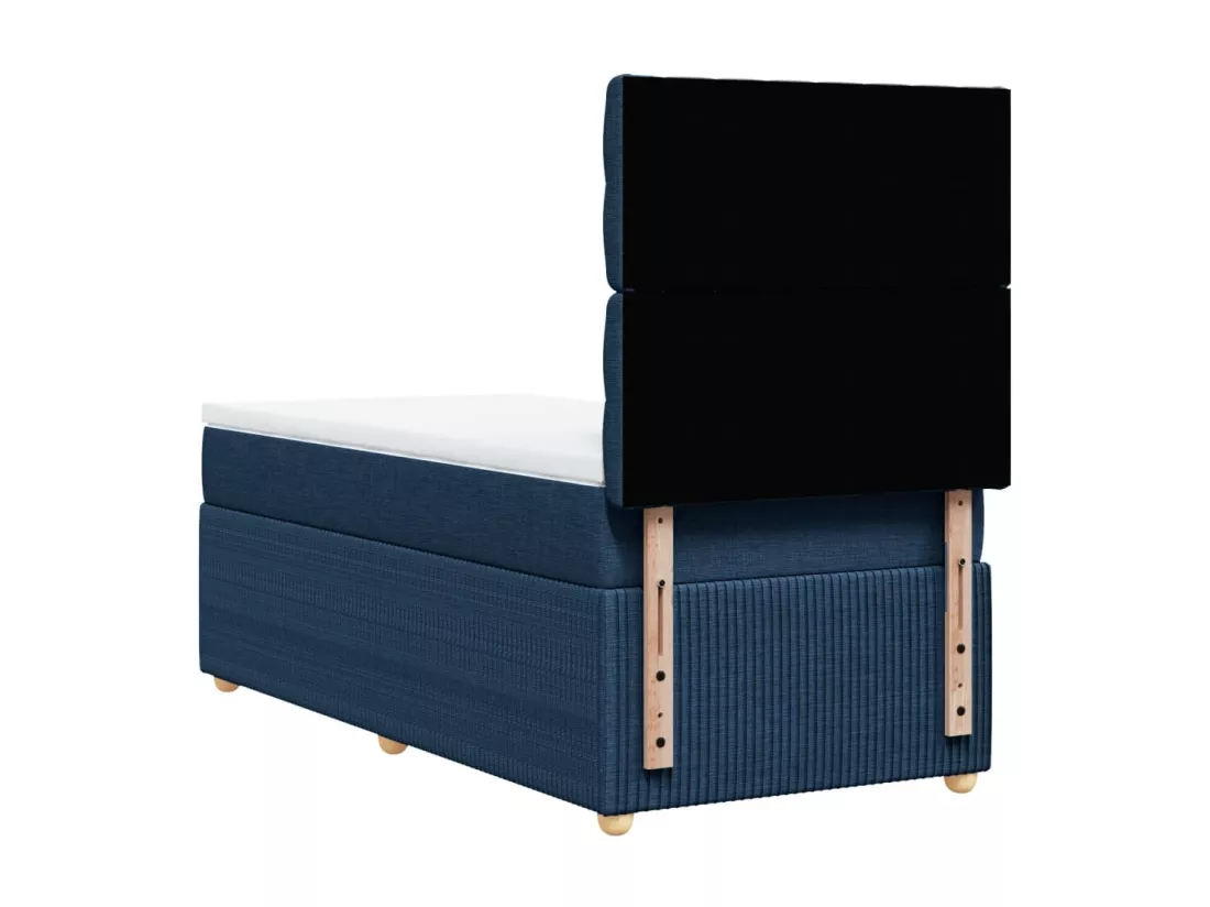 Sommier à lattes de lit avec matelas Bleu 90x190 cm Tissu