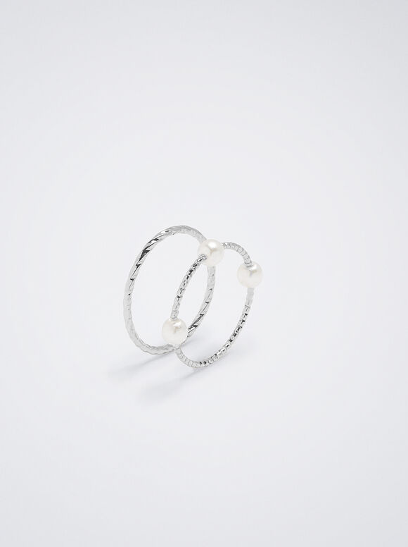 Conjunto De Anillos Dorados - Plateado
