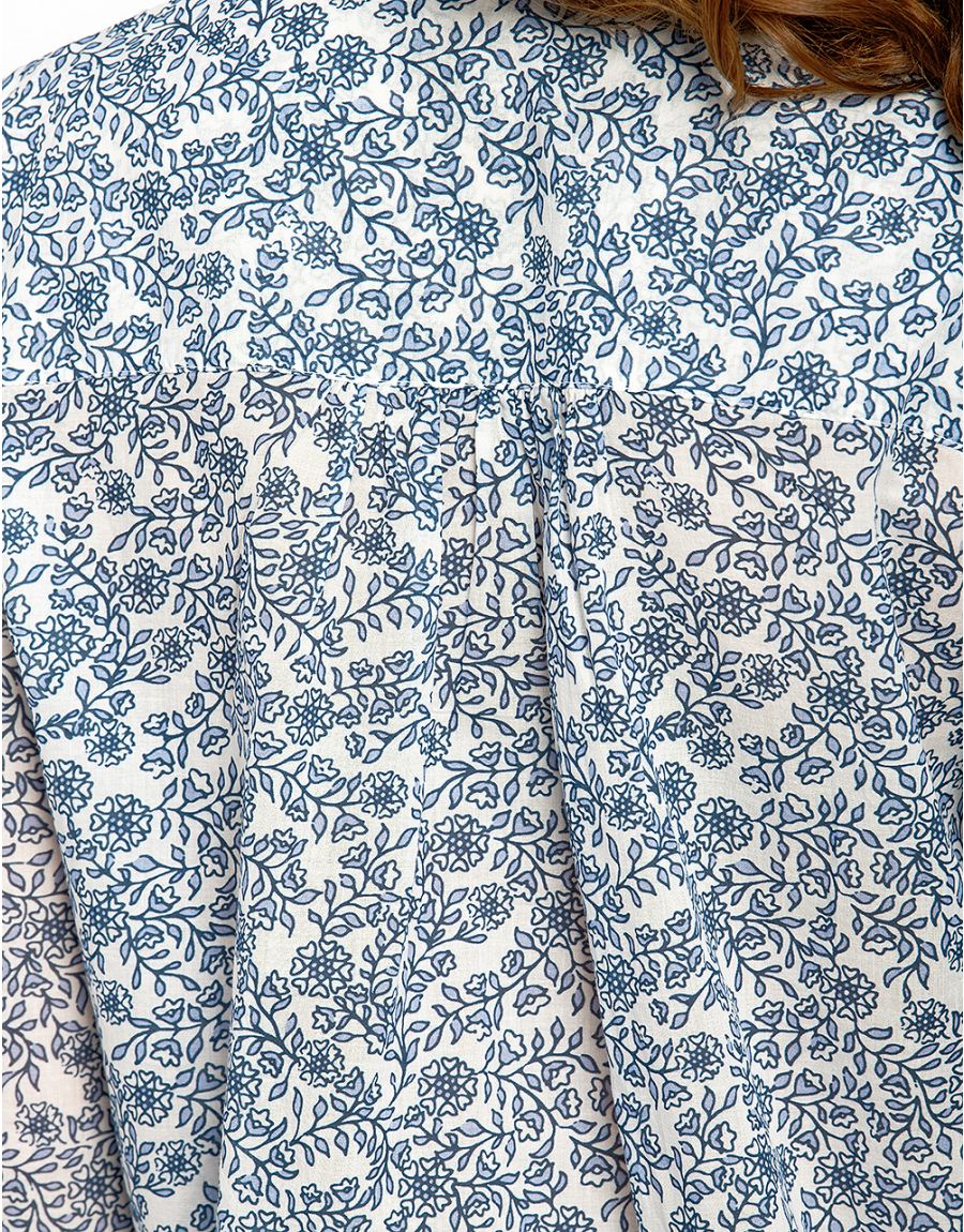 Blouse bleue 100% coton