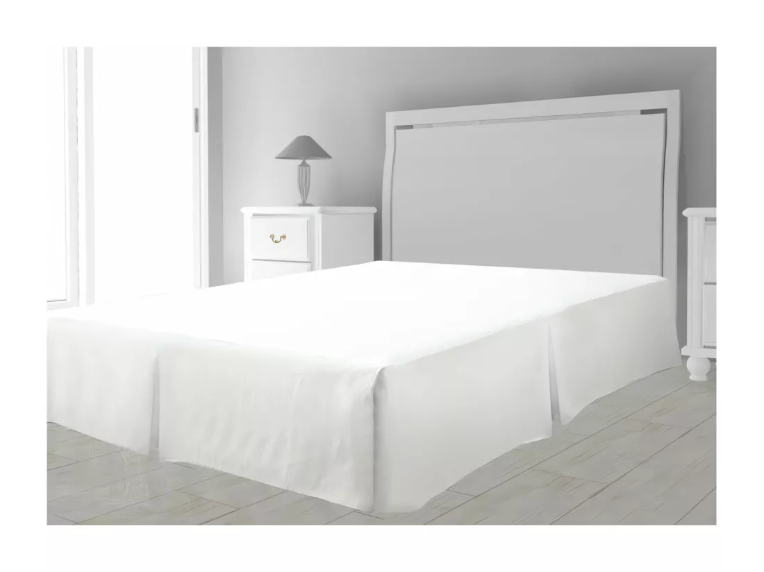 Cache sommier microfibre 140x190 cm blanc
