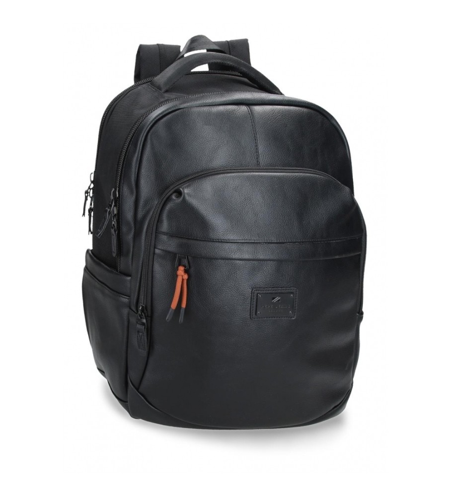 Mochila para computador Pepe Jeans Egham com dois compartimentos, preta.