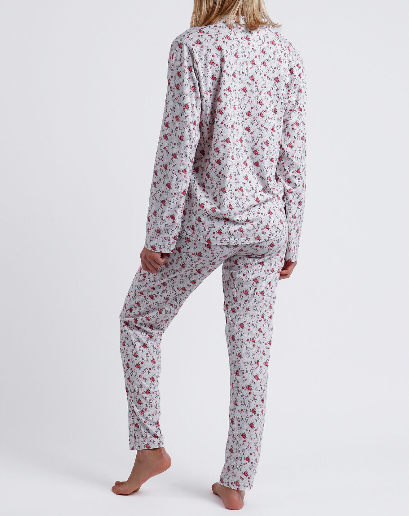 Admas Pyjama T-Shirt Manches Longues & Pantalon carmine
