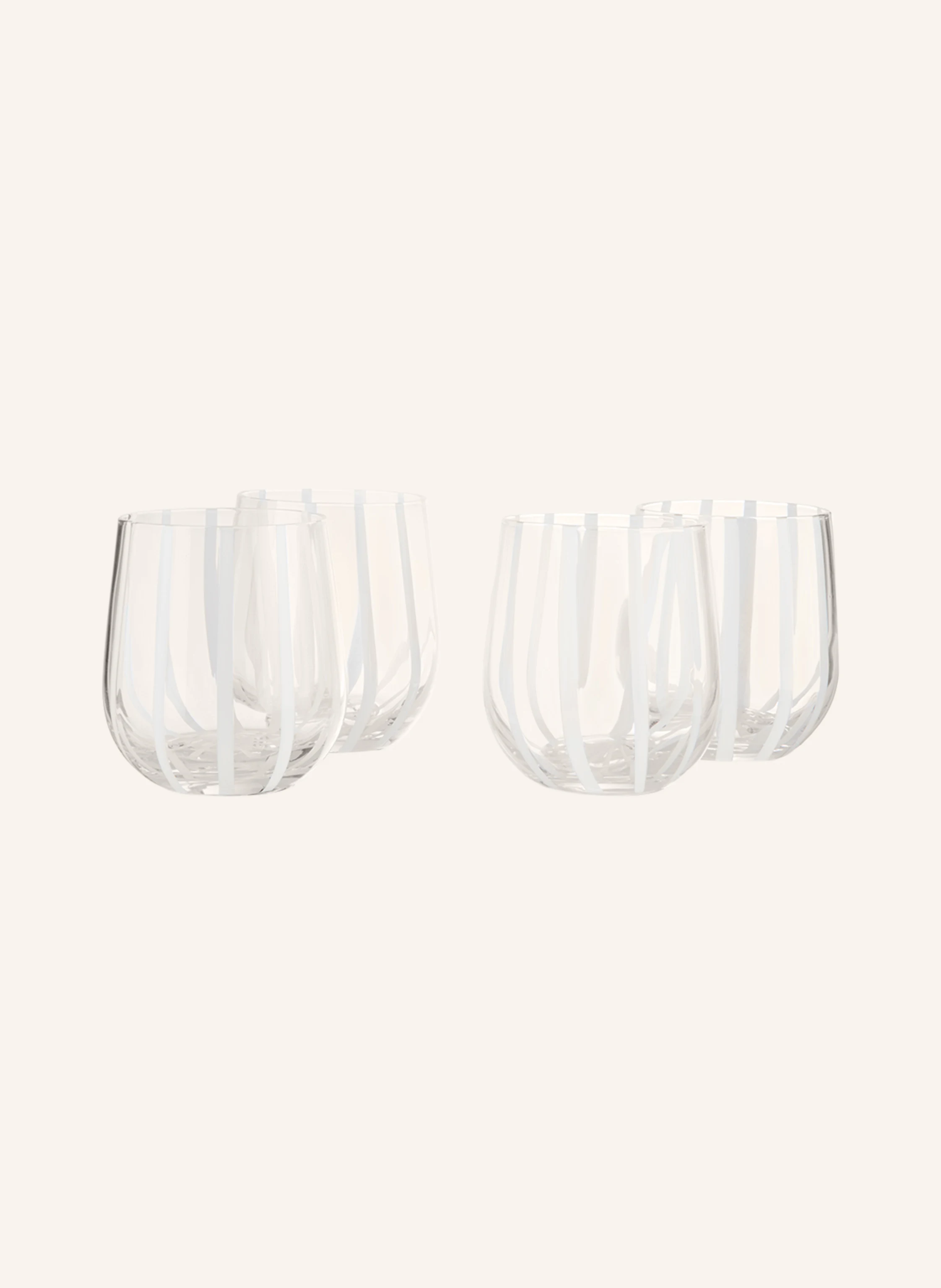 BROSTE COPENHAGEN 4er-Set Trinkgläser STRIPE