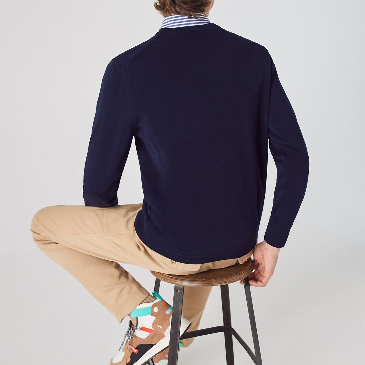 LACOSTE<br>Suéter de gola redonda em algodão orgânico