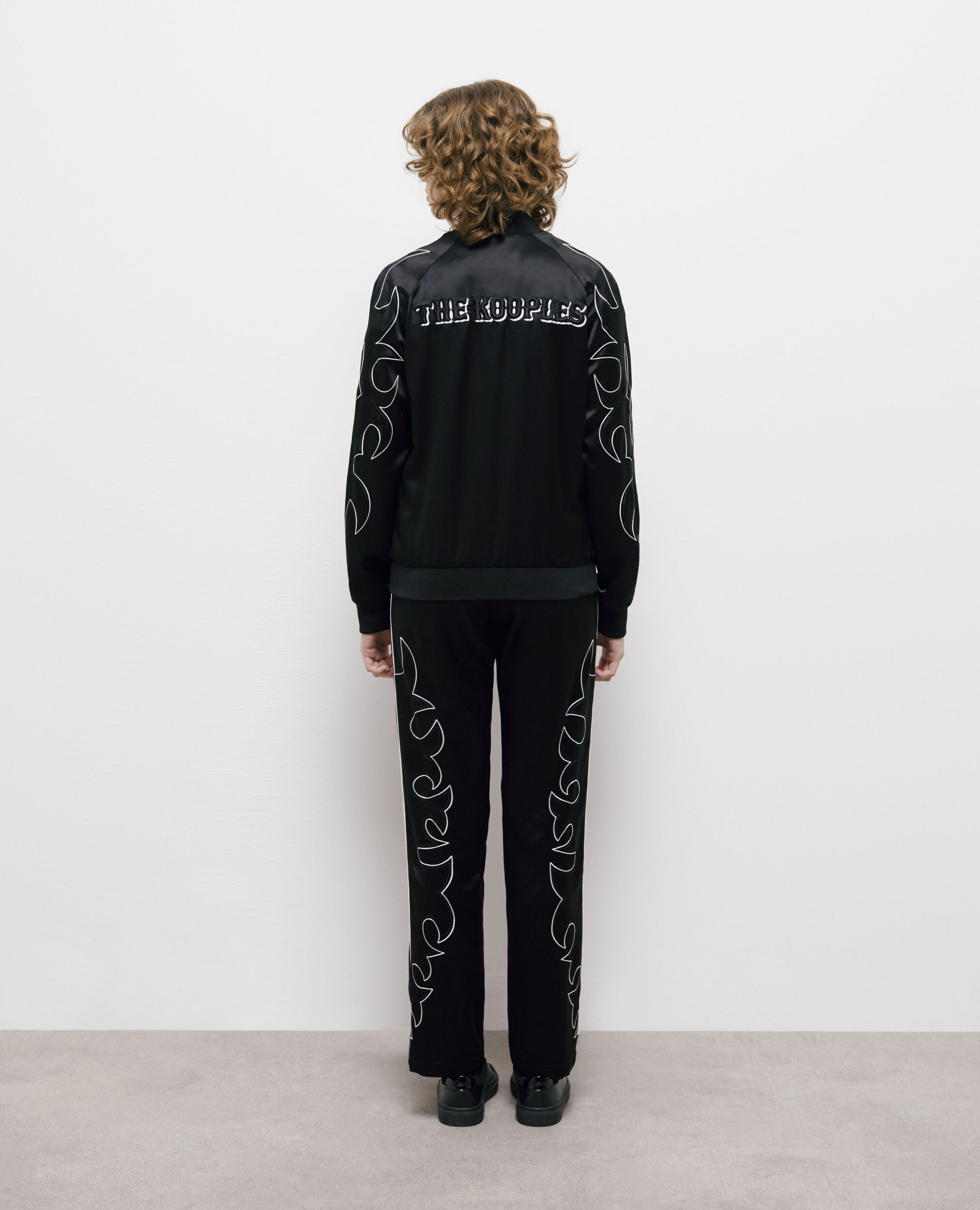 Blouson Teddy noir avec broderies Western