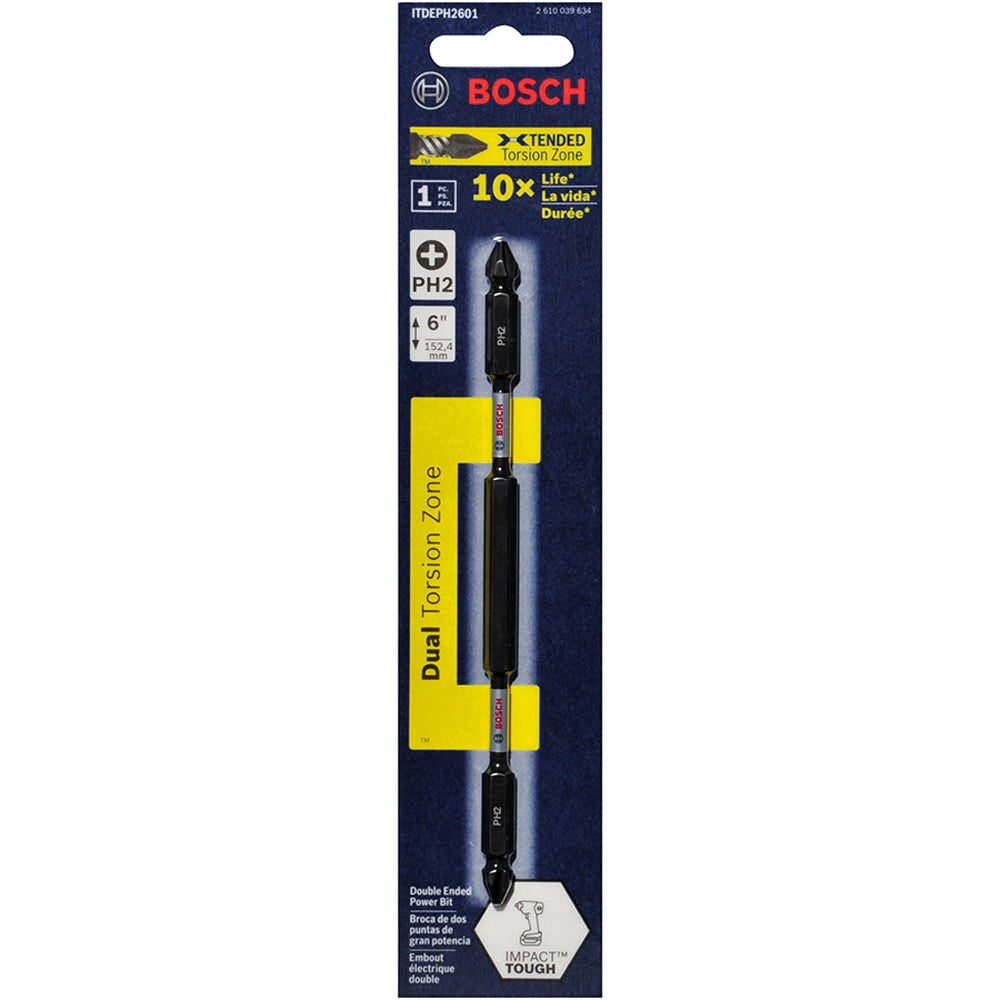 BOSCH PH2 x 150mm Phillips Double-Ended Power Screwdriver Bit - IMPACT TOUGH