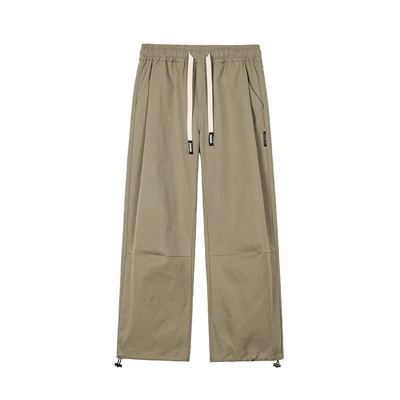 Chuoku - Effen broek met wijde pijpen en trekkoord in de taille