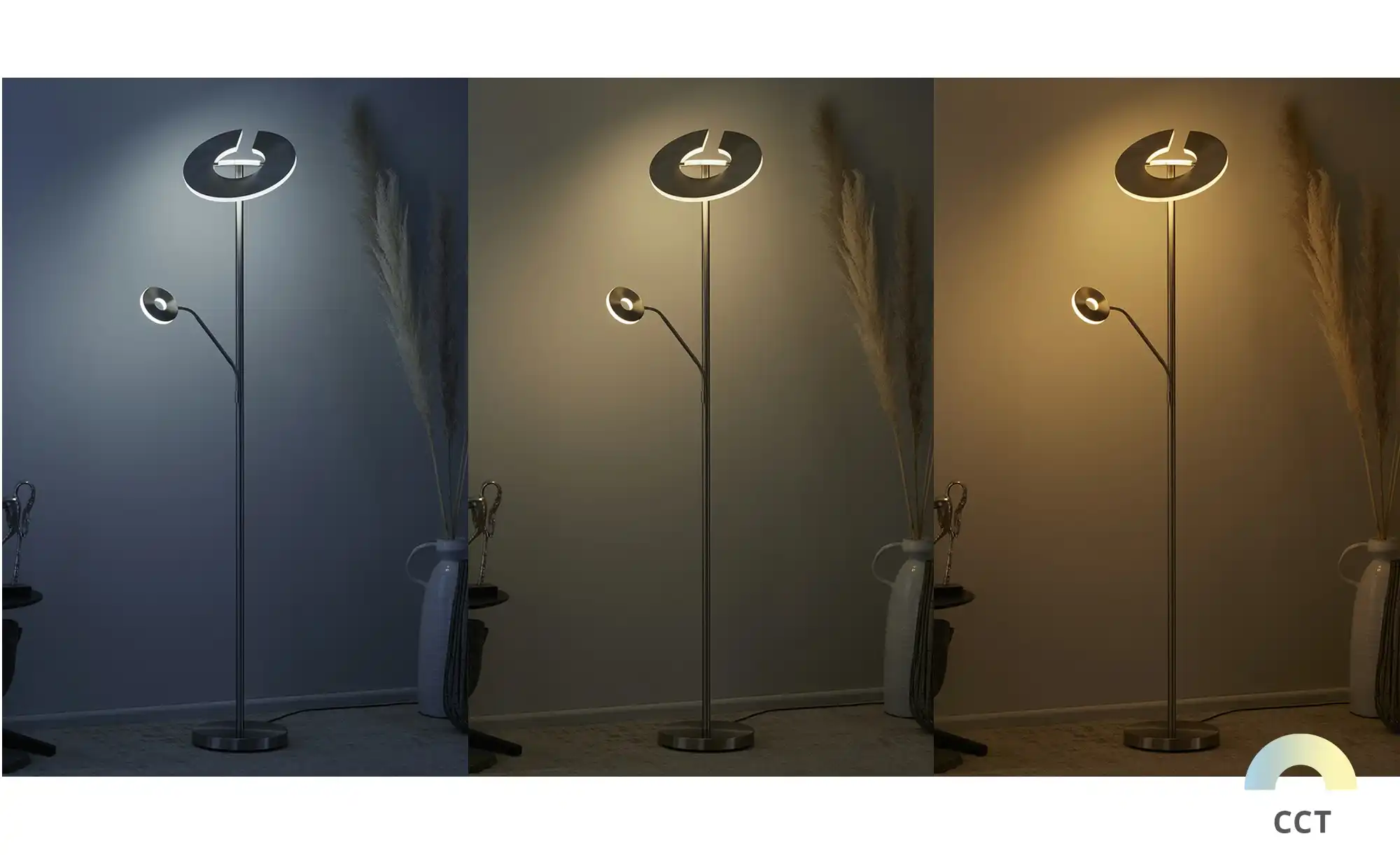 Fischer-Honsel LED-Deckenfluter 2-flammig, Nickel-matt