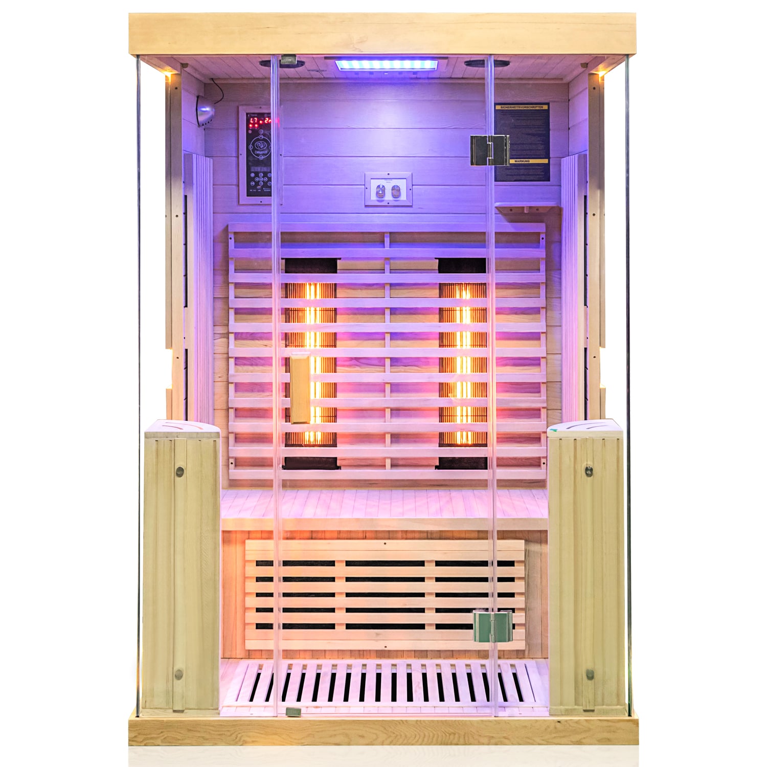 Dewello® Infrarotkabine Infrarotsauna KINGSTON 130cm x 105cm inkl. 4 Vollspektrumstrahler, 2 Karbonstrahler, 2 Personen