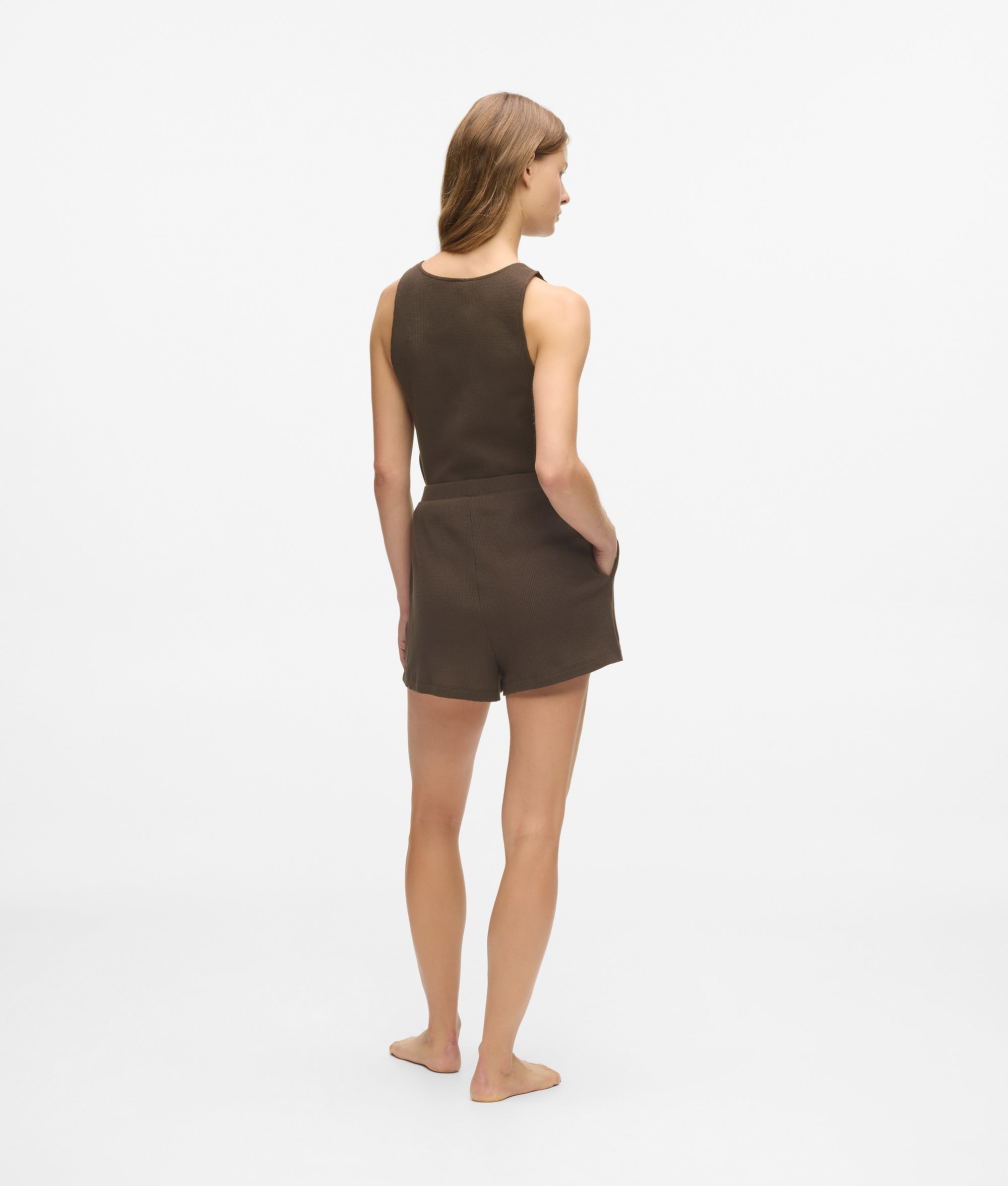 Wafel loungewear korte broek
