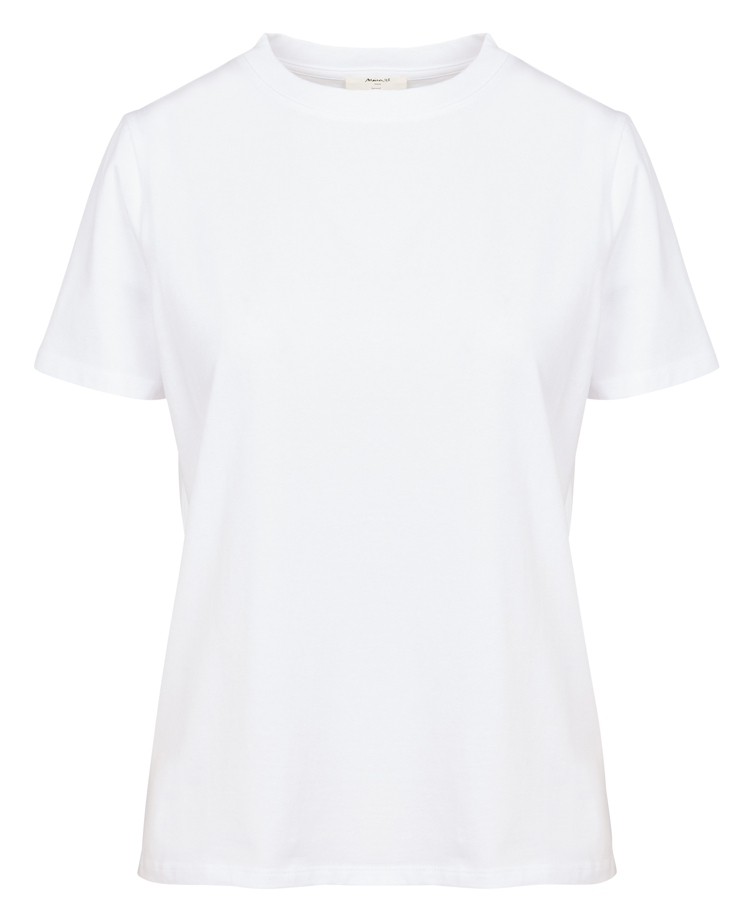 DANIS - Tee-shirt droit col rond en coton mélangé | Blanc