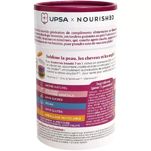UPSA x Gomas Nutritivas 7 em 1 Beleza 30 gomas