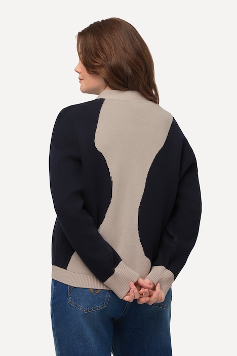 Strickjacke, Frauen, Boxy, V-Ausschnitt, Biobaumwolle