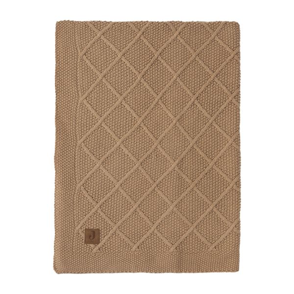 Jollein Check Knit Ledikantdeken - 100 x 150 cm - Biscuit
