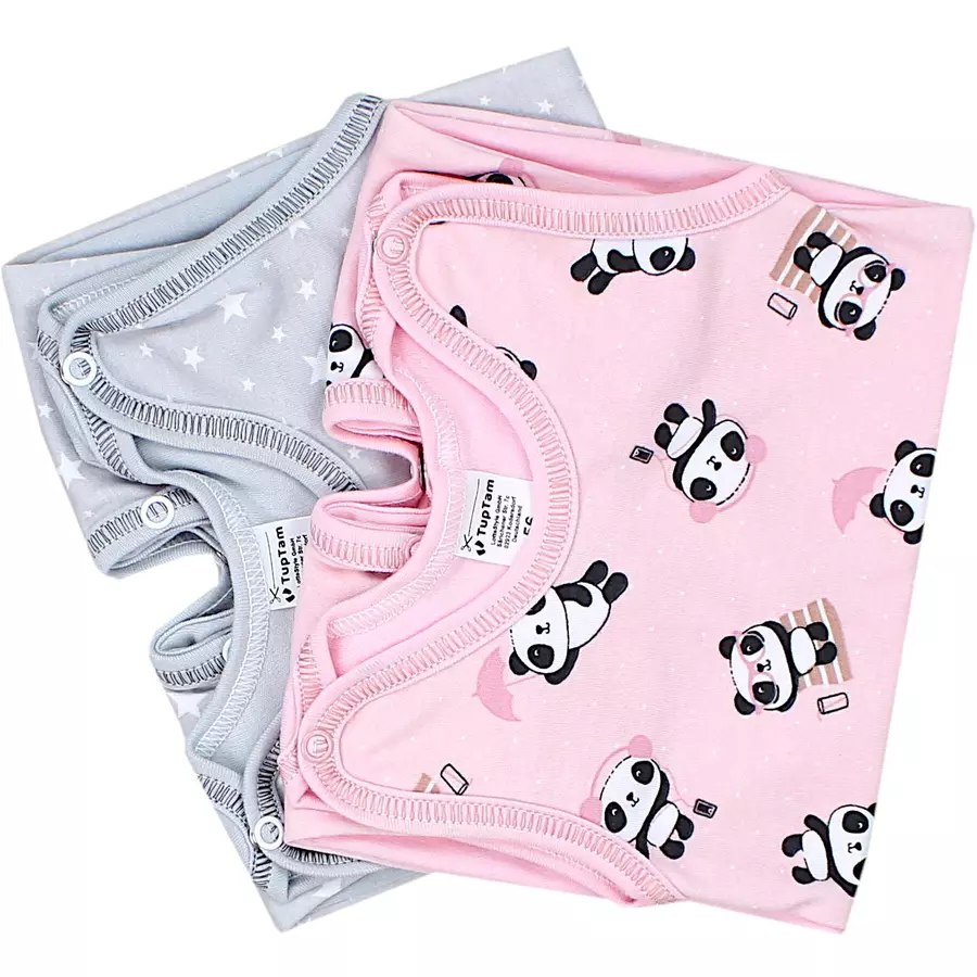 TupTam Baby Strampler Gemustert 2er Set grau