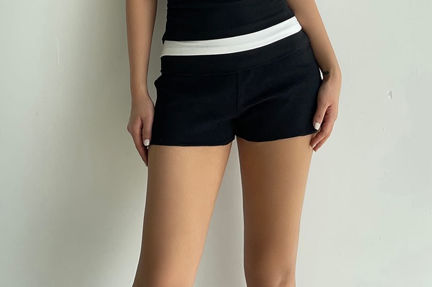 Colada - Omkeerbare katoenen shorts met hoge taille