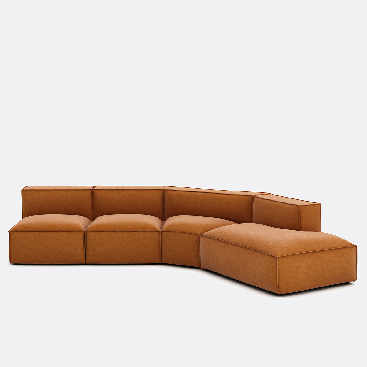 LA REDOUTE INTERIEURS<br>Canto modular aberto, veludo texturizado Seven