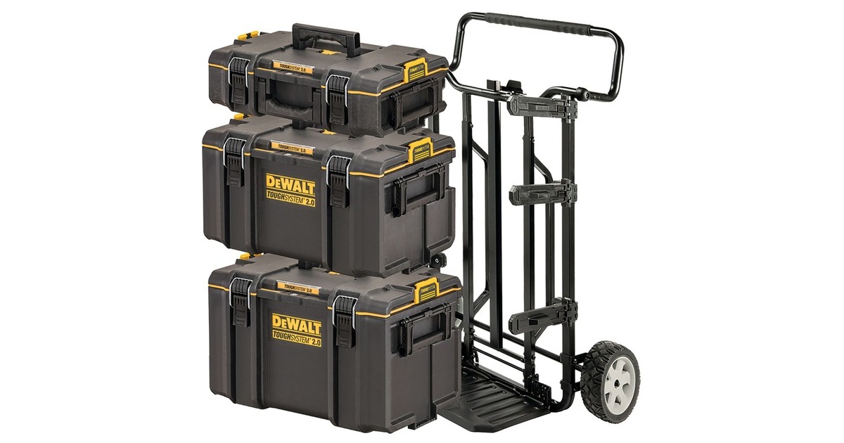 DEWALTDWST83401-1 ToughSystem 2.0 4-in-1 set met trolley gereedschapskist  (Zwart/geel)