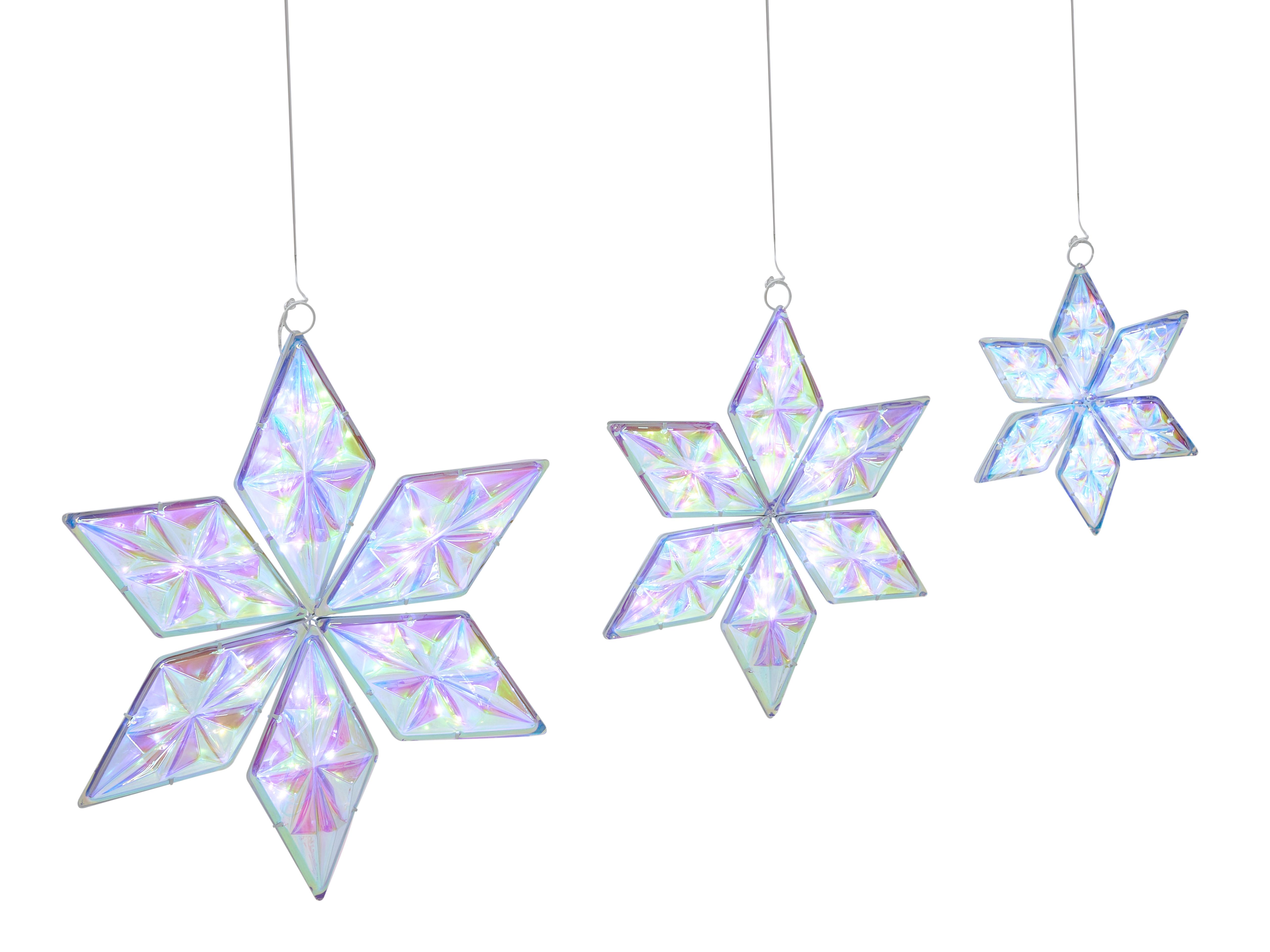 Set van 3 hangende decoraties RENSJON Ster 25/35/46 cm Meerkleurig