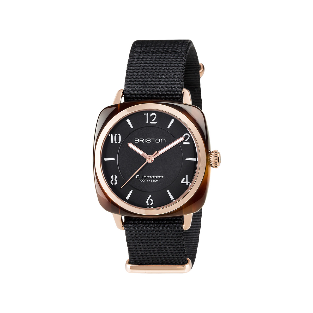 Montre BRISTON clubmaster chic femme bracelet tissu noir