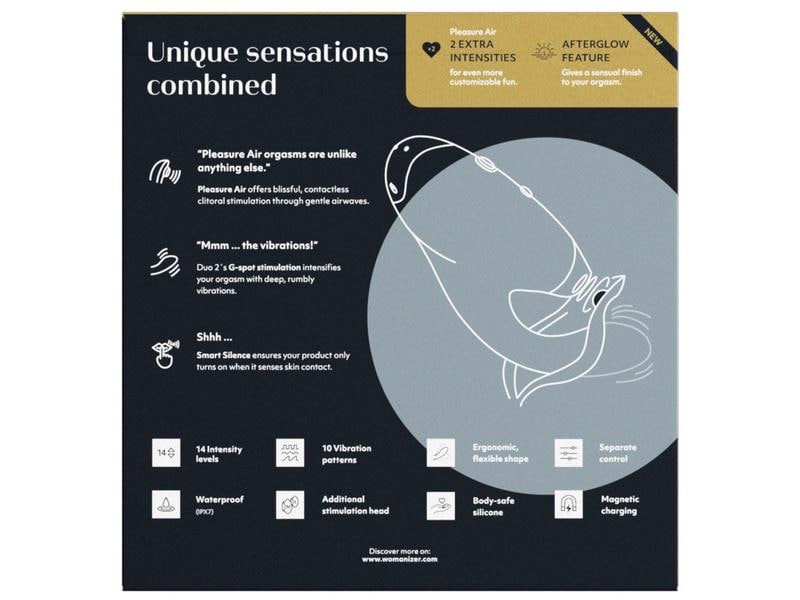 Womanizer Vibrator Womanizer DUO 2 schwarz Sextoy für die Klitoris- und G-Punkt-Stimulation