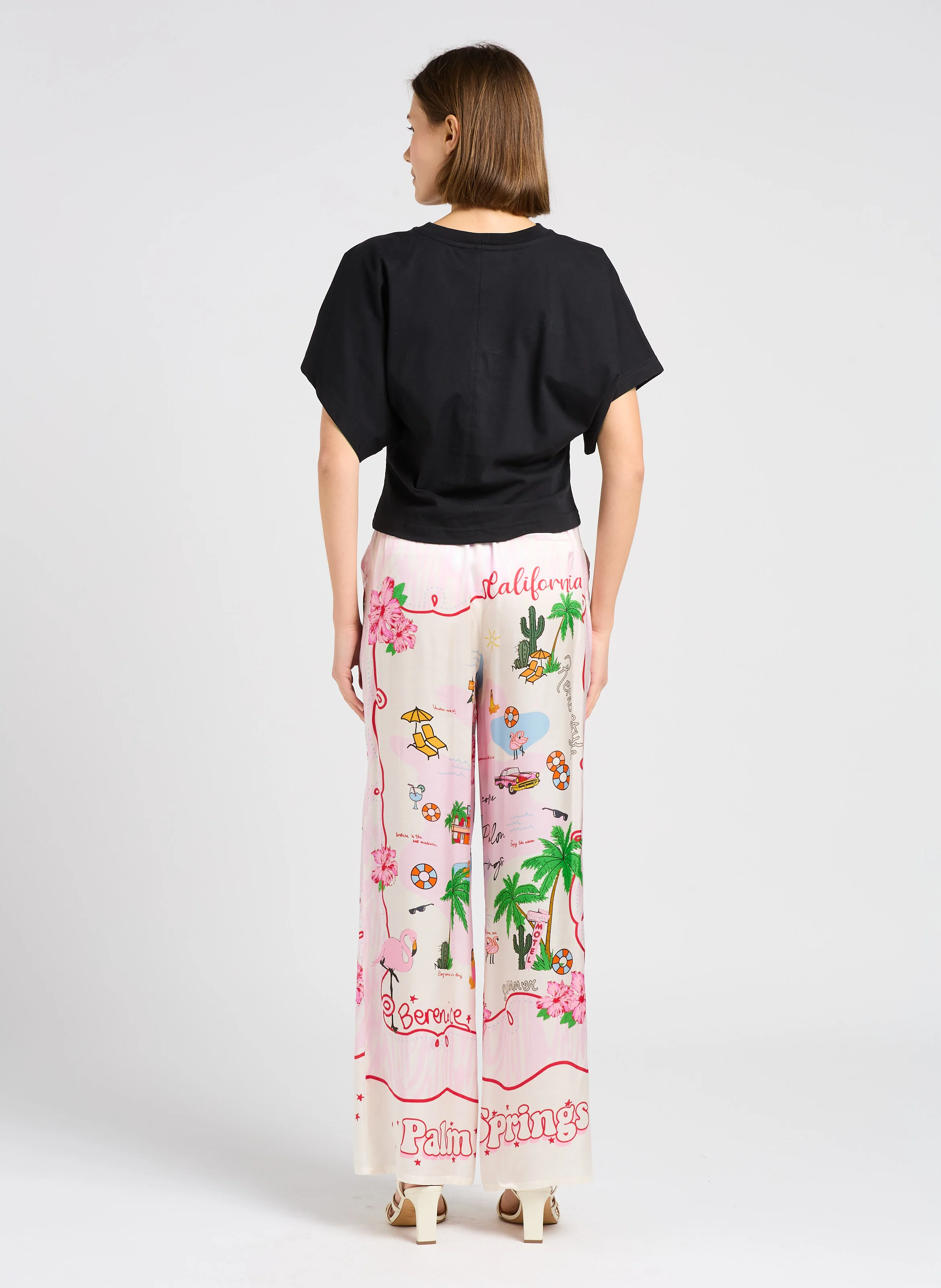 EDENA - Tee-shirt droit col rond en coton | Noir