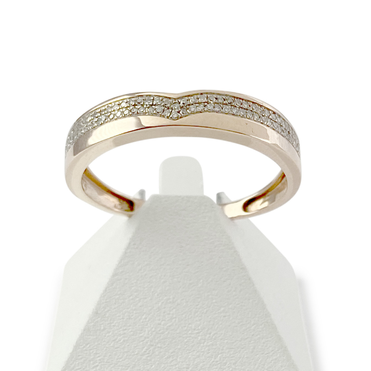 Bague d'occasion or 375 2 tons diamants