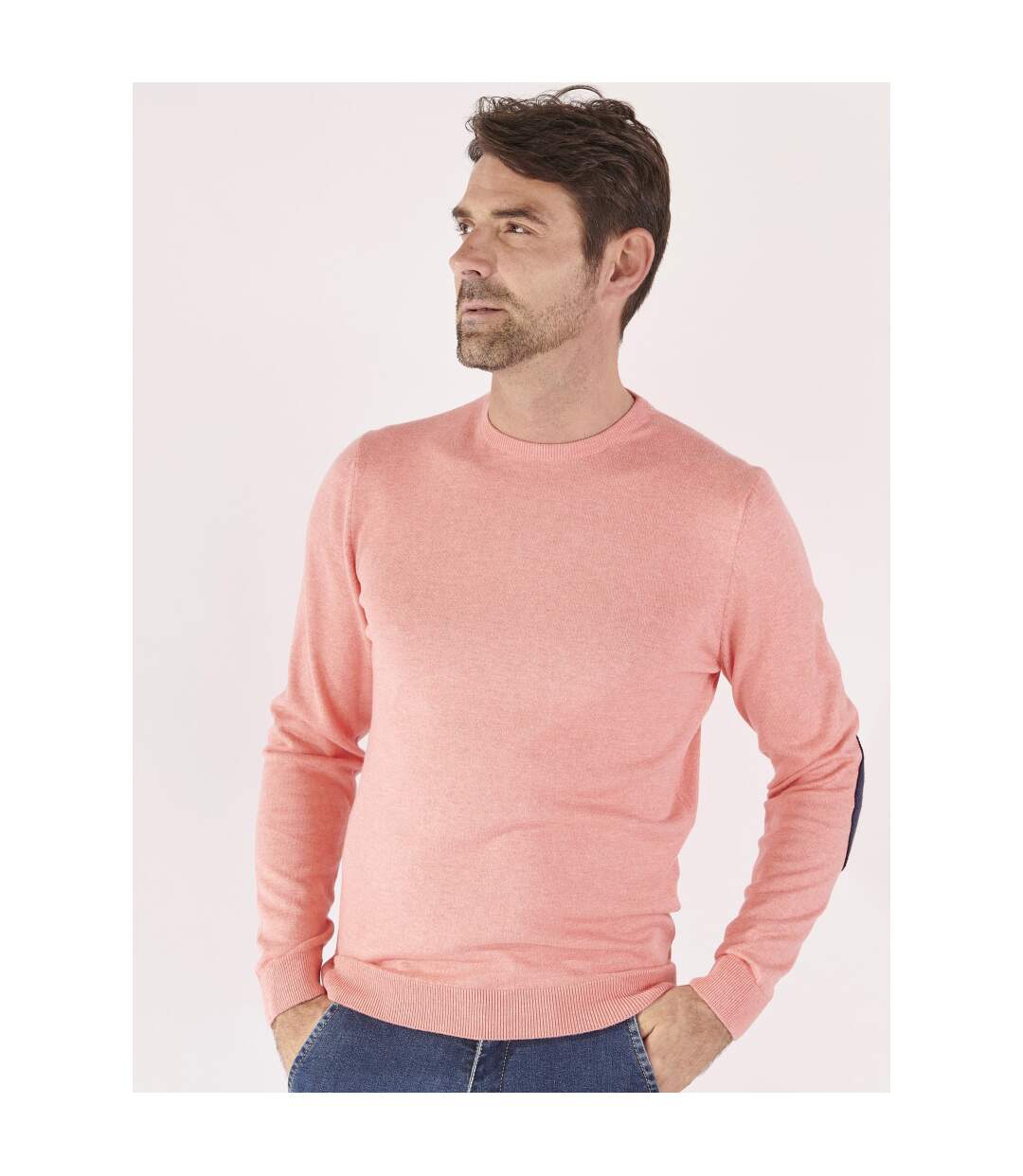 Pull col rond a coudières