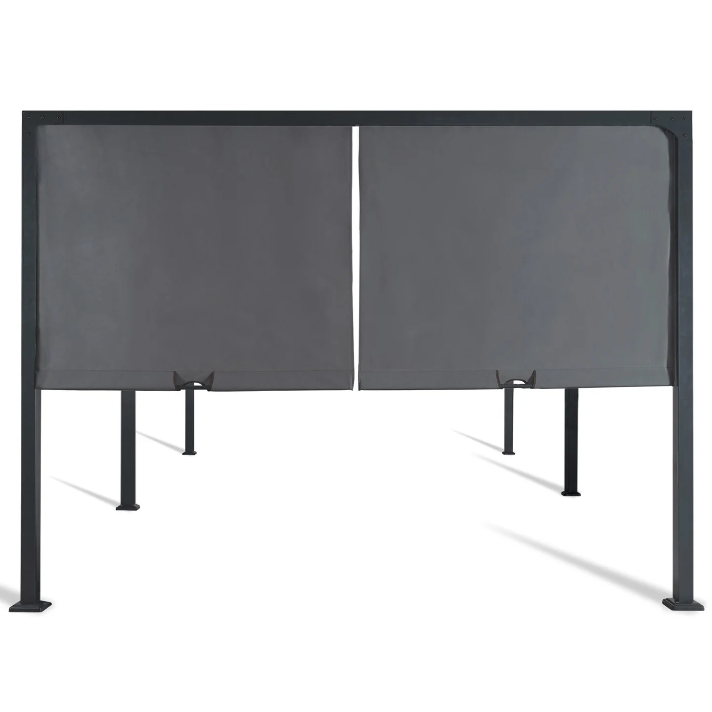 Pergola coulissante 2 pans 3x6 M belvédère de jardin toile gris anthracite