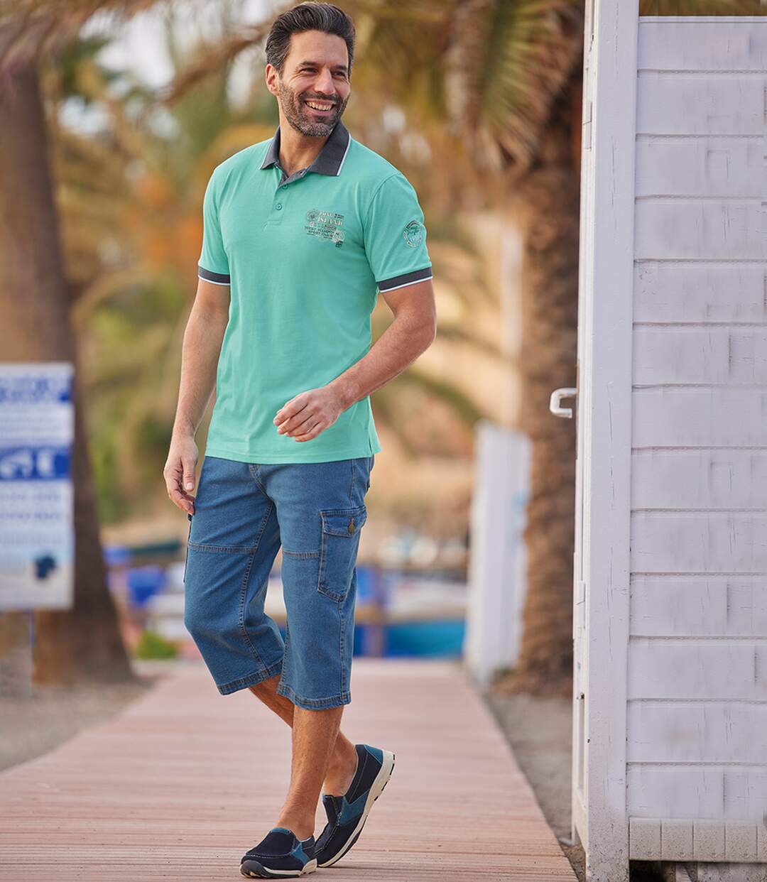 Pantacourt Cargo Jean Stretch Confort