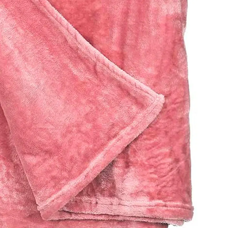 Giftdecor Fleece plaid - roze - polyester - 130 x 160 cm