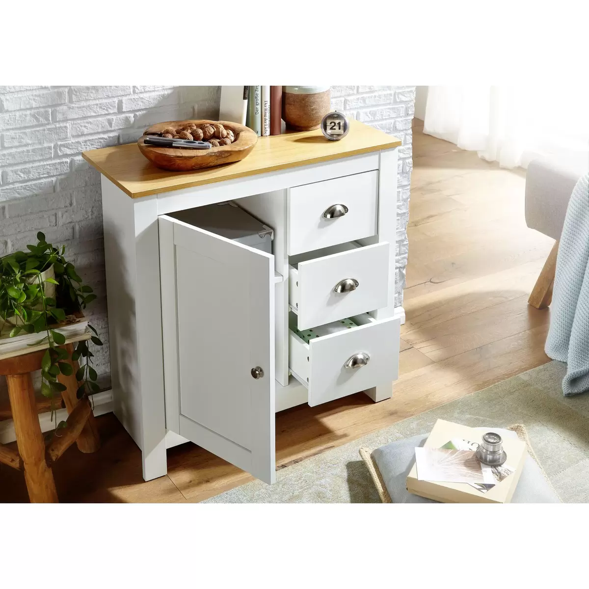 Kommode Monteauban Artisan Eiche,weiss