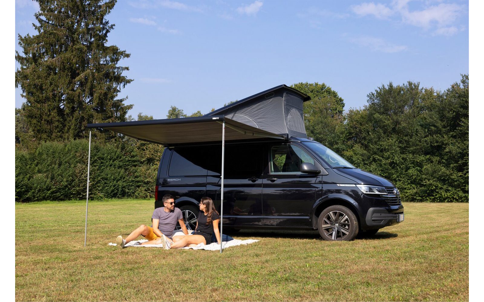 Fiamma Wandmarkise F43van 270 Gehäusefarbe Deep Black Tuchfarbe Royal Grey 270 cm