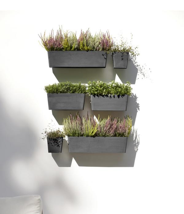 Ecopots Kunststoff-Kasten Manhattan Wall mit