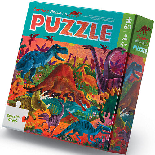 Crocodile creek puzzel met holografisch folie - dinosaurussen - 60st