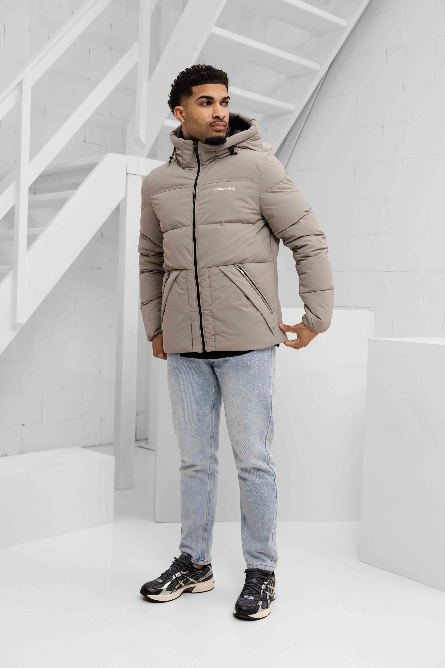 Croyez Down Puffer Jas Heren Lichtbruin